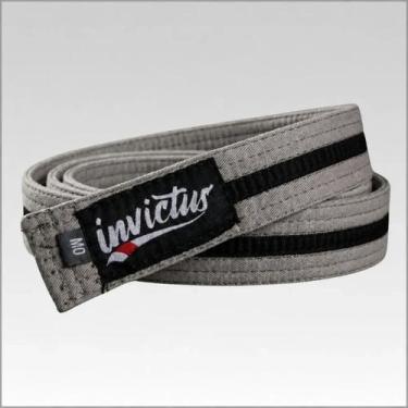 Imagem de Faixa Jiu Jitsu Infantil Invictus Cinza com Listra Preta BJJ Graduação