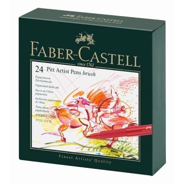 Imagem de Estojo Caneta Marcador Faber Castell Pitt Gift Box 24 Cores