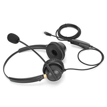 Imagem de Fone de ouvido comercial, fios reforçados fone de ouvido binaural de som de áudio HD com controle de volume de microfone com cancelamento de ruído para negócios para escritório para