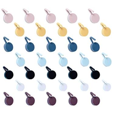 Imagem de 40 Unidades Ligar Casaco Decorativo Ganchos Para Roupas Cabide De Parede Gancho Decorativo Para Quarto Bolsa Bolsa Gancho De Parede Ganchos Pesados Quadro Único Sem Unhas Plástico