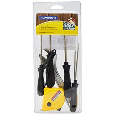 Imagem de Tramontina 43408139, Kit Ferramentas 7 Peças, 4 Chaves de Fenda 1 Chave Clipe 1 Chave Ajustável Trena 2M