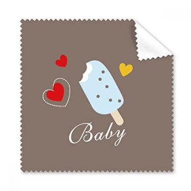 Imagem de Pano de limpeza de sorvete azul coração picolé doce 5 peças