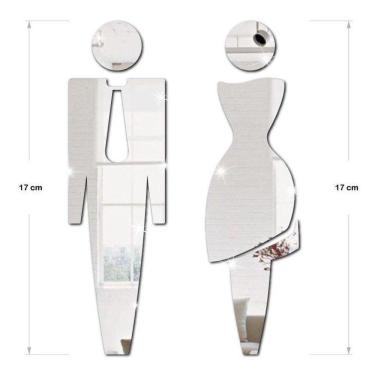 Imagem de Placa Sinalização Espelho Em Acrílico Para Banheiro