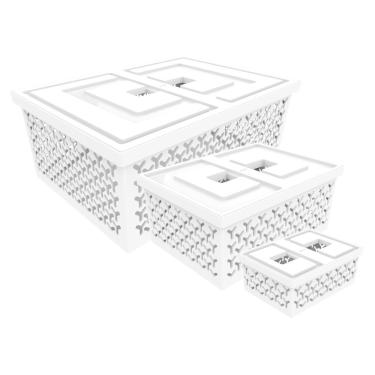 Imagem de Kit 3 Cesto Organizador Caixa Para Closet Lavanderia - Crippa
