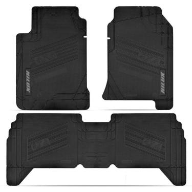 Imagem de Jogo Tapete Borracha 3 Peças Preto Hilux Cabine Dupla 2012