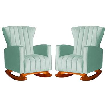 Imagem de Kit 02 Poltronas Decorativa Melinda Pés Balanço Veludo Cores - Ds Estofados