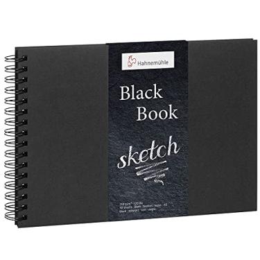 Imagem de Black book 250 g/m², caderno espiral preto, tamanho A5, 30 fls