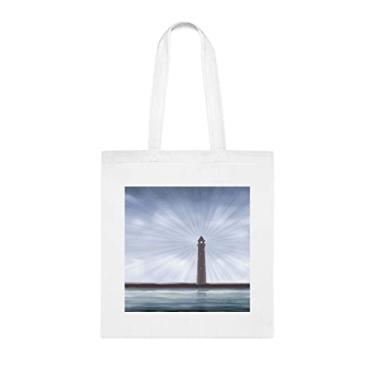 Imagem de Bolsa de farol, sacola de farol de vetor, presente de farol, bolsa de ombro de farol, sacos reutilizáveis para farol, ideia de de Natal, Branco