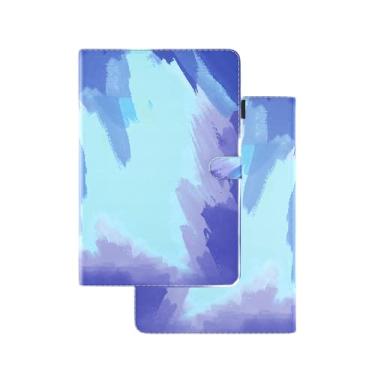Imagem de ZiEuooo Linda capa protetora de couro aquarela para tablet Samsung Galaxy Tab A7 Lite A8 S6 Lite S7 Plus FE A 8.0 10,1 polegadas (azul, Tab A8 2021 10,5 X200 X205)