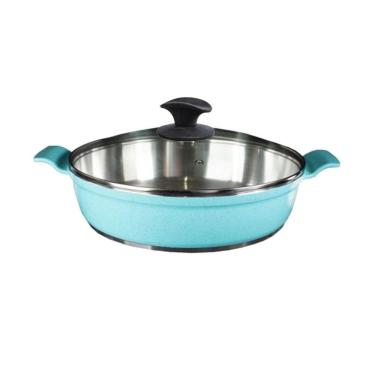 Imagem de Frigideira Azul Turquesa Alumínio Usinado Javali AA 30cm