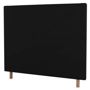 Imagem de Cabeceira Cama Box Solteiro Cairo 90cm Suede Preto
