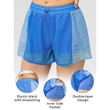 Imagem de Tingpai Shorts de corrida fe no 2 em 1 shorts espo vos pa treino fitness ciclismo academia atlética casa roupas espo vas 1 peça