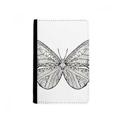 Imagem de Linda borboleta animal retrato esboço porta-passaporte porta-cartão notecase burse capa carteira porta-cartão, Multicolor