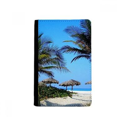 Imagem de Porta-passaporte com imagem de árvore oceano céu azul notecase burse capa carteira porta-cartão, Multicolor