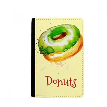 Imagem de Porta-passaporte aquarela pintado à mão donut verde sobremesa notecase burse capa carteira porta-cartão, Multicolor