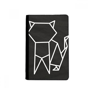 Imagem de Porta-passaporte abstrato formato geométrico gato origami porta passaporte notecase burse capa carteira porta-cartão, Multicolor