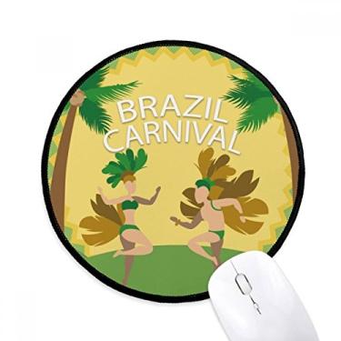 Imagem de DIYthinker Hula Brasil Carnaval Slogan Brasil Mouse Pad Desktop Office Tapete Redondo para Computador