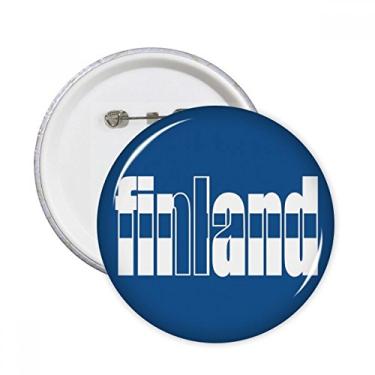 Imagem de Broche redondo com nome da bandeira do país da Finlândia, broches, emblema, acessório, decoração, 5 peças