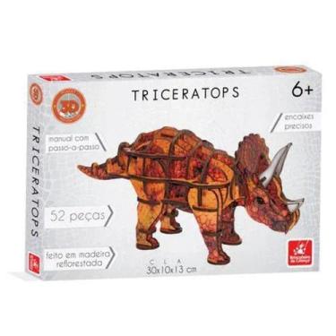 Imagem de Quebra Cabeça Puzzle Planet Adventure 3D 52 Peças Triceratops Brincade