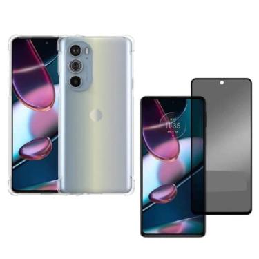 Imagem de Capa Capinha Anti Impacto + Película Privacidade Anty Spy Compatível Com Moto Edge 30 Pro - (Hard Glass Store)