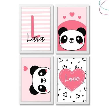 Quadro decorativo Infantil Panda Fofo Desenho Animais para sala quarto em  Promoção na Americanas