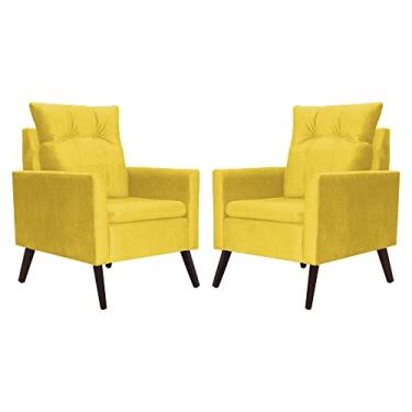 Imagem de Kit 02 Poltronas Decorativa Ligia Suede Cores - DS Estofados