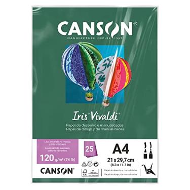 Imagem de CANSON Iris Vivaldi, Papel Colorido A4 em Pacote de 25 Folhas Soltas, Gramatura 120 g/m², Cor Verde Escuro (30)