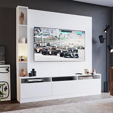 Imagem de Rack com Painel Tv 65" com 3 Portas e Nichos Multimóveis Cr45118 Branco