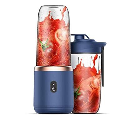 Imagem de Henniu Juicer Mini mixer 40W Liquidificador de suco mini liquidificador rápido portátil tamanho pessoal recarregável USB Copo duplo Azul