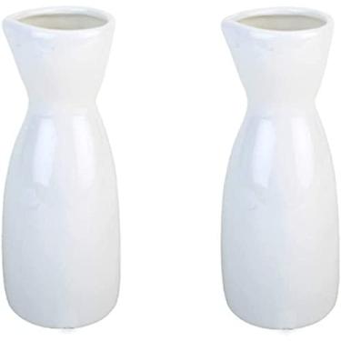 Imagem de JapanBargain, Garrafa de saquê de porcelana para saquê frio e saquê quente segura no micro-ondas (2, 118 g - branca)