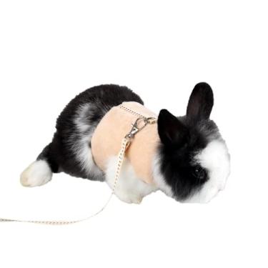 Imagem de Roupas de porquinho-da-índia para bebê, furão, ratos e hamster, conjunto de colete de flanela macia com sino para porquinhos-da-índia, hamster, furão, coelho, chinchila e animais pequenos semelhantes (grande, cáqui)