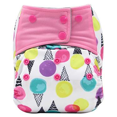 Imagem de AIO — Fralda de pano lavável reutilizável lavável com inserção de carvão de bambu durante a noite (A37)