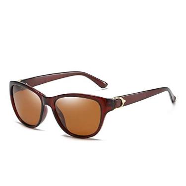 Imagem de Óculos de Sol Feminino Aoron Luxuoso Com case Uv400 (Tea)
