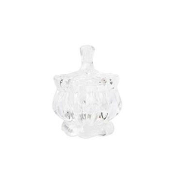 Imagem de BOMBONIERE DE VIDRO INCOLOR DETALHADO COM TAMPA 09 X 12 CM