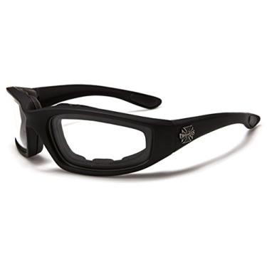 Imagem de Choppers Óculos de motocicleta acolchoados para direção noturna 011 armação preta com lentes amarelas (preto - lentes transparentes), médio