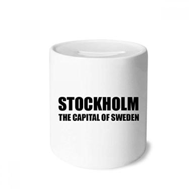 Imagem de DIYthinker Caixa de moedas de cerâmica da capital da Suécia em Estocolmo, presente de cofrinho