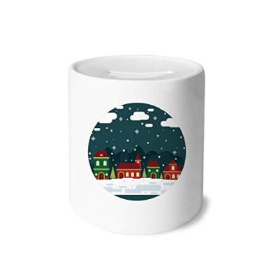 Imagem de DIYthinker Caixa de cerâmica com floco de neve, casa na árvore da nuvem, caixa para dinheiro, porta-moedas, presente de cofrinho