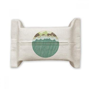 Imagem de Capa de papel para lenços faciais com estampa de chuva, nuvem, mar, bolsa de linho de algodão