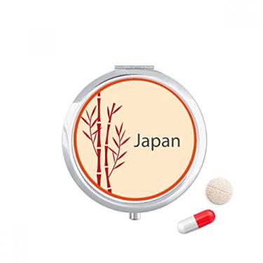 Imagem de Caixa de armazenamento de medicamentos com padrão de bambu vermelho da cultura japonesa