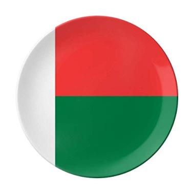 Imagem de Prato de porcelana decorativa com bandeira nacional da África de Madagascar