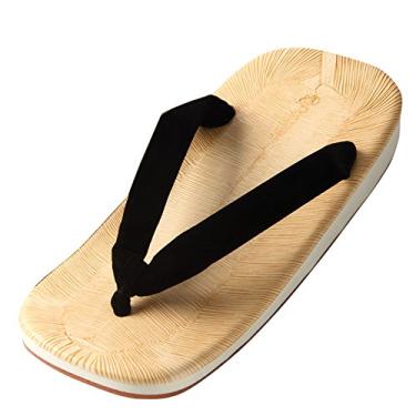 Imagem de Edoten Sandália japonesa Zouri Tatami Black Setta, Borracha Ame, X-Large Narrow