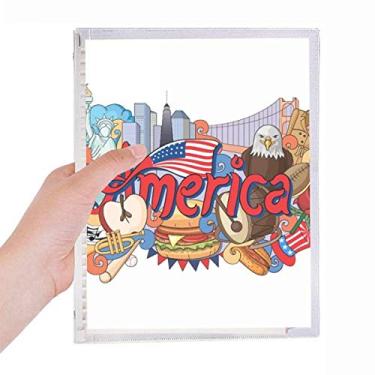 Imagem de Caderno de grafite Eagle Liberty Burger America com folhas soltas e diário recarregável