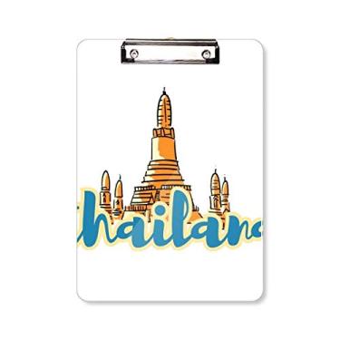Imagem de Thailand Wat Haw PHA Kaew Ilustration Prancheta pasta de escrita placa de apoio A4
