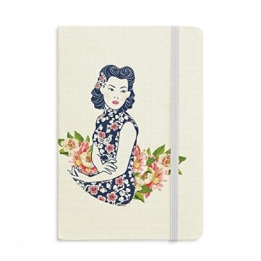 Imagem de Caderno de flores azuis da cultura chinesa com capa dura em tecido oficial