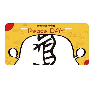 Imagem de DIYthinker Bones Inscriptions Placa de carro tigre do zodíaco chinês Decoração Dia da Paz