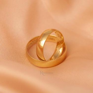 Par de Aliança Casamento Tungstênio Banhada Ouro 18K Amor Eterno 8mm