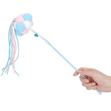 Imagem de Wosune Bastão de sino de gato, brinquedo divertido para animais de estimação resistente a morder gato varinha de gato, brinquedo interativo para gatos e gatos para presente para gatos (azul)