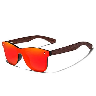 Imagem de Óculos de Sol Masculino Kingseven Hastes de Madeira com Proteção Lentes Polarizados UV400 W5504F (C1)