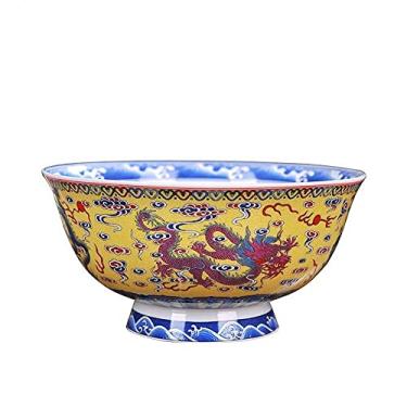 Imagem de Tigelas de cerâmica Jingdezhen de 15 cm, utensílios de mesa com padrão de dragão chinês de Ramen, tigelas de arroz de sopa