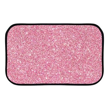 Imagem de DreamBay Tapetes de porta para entrada, rosa glitter abstrato anti fadiga tapete de pé interior ao ar livre capacho antiderrapante cozinha lavanderia tapete 36 x 24 polegadas